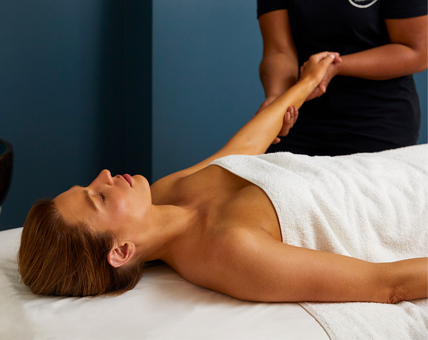 woman getting hand massage