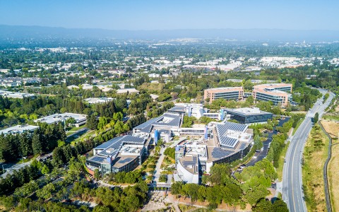 aerial view of california tech city