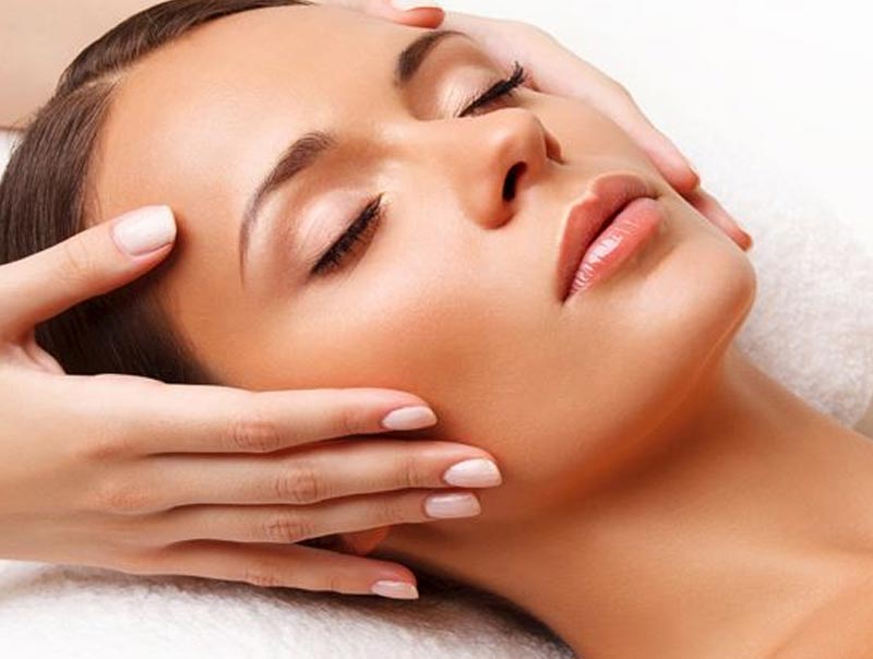 woman getting a facial massage
