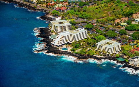 aerial view of royal kona resort at hawaii