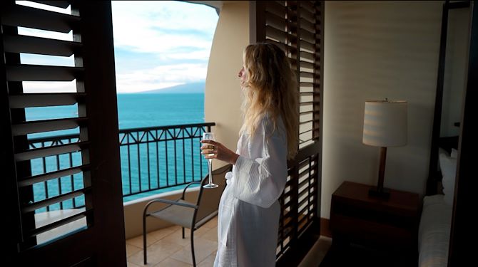 woman staring at the horizon