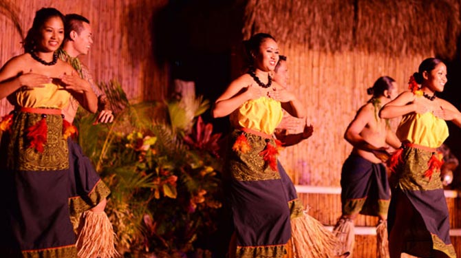 Women doing a Hula performance