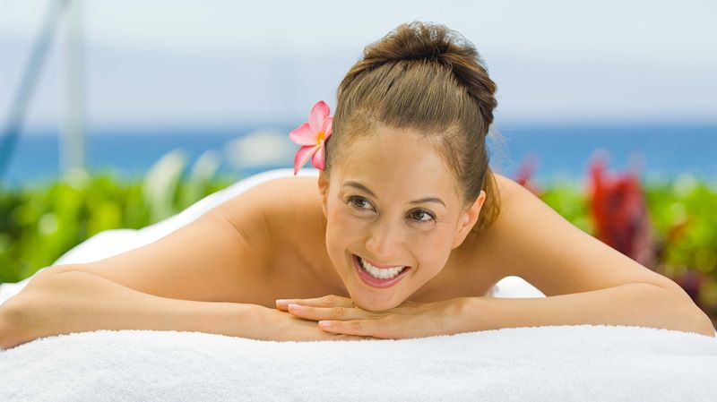 Woman during spa session