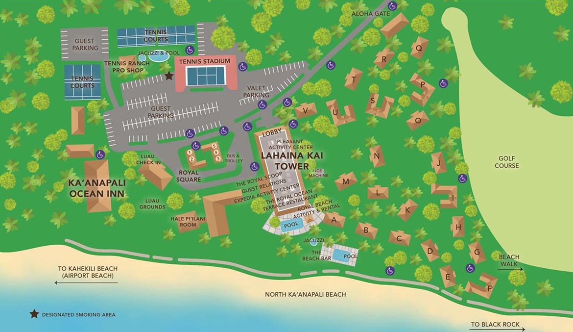 Royal Lahaina Resort Map Resort Amenities On Kaanapali Beach | Royal Lahaina Resort, Hawaii