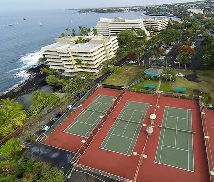 aerial vire of tennis court