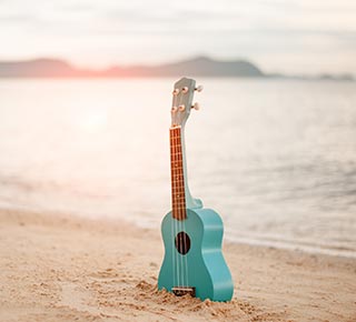 ukulele in the beach
