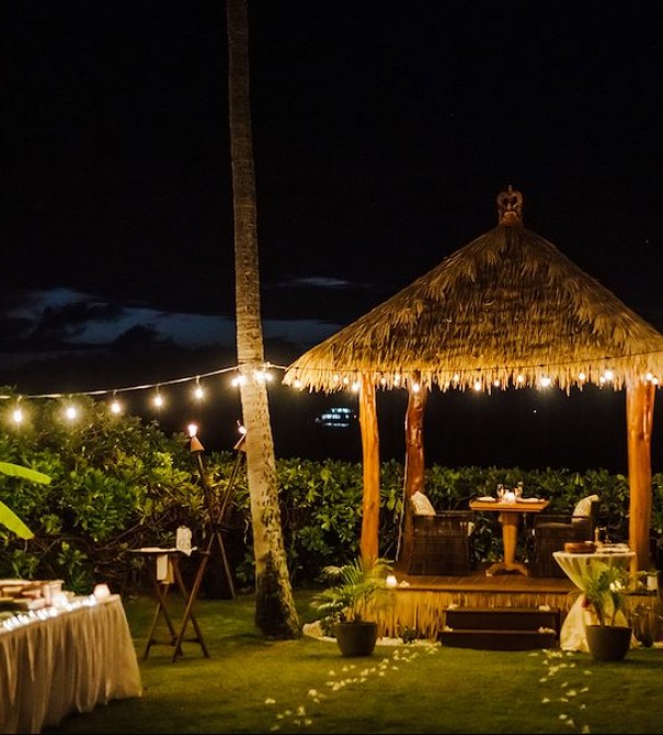 sunset celebration gazebo at nighttime