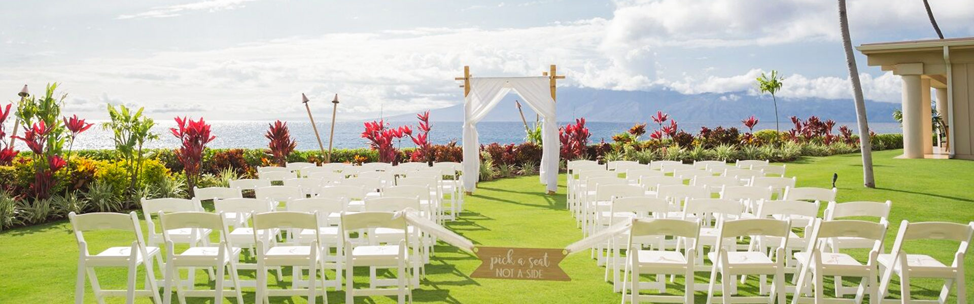 chairs set for a wedding ceremony