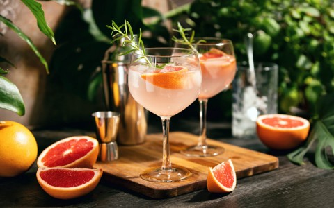 two grapefruit cocktails 