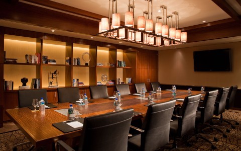 Event space prepared for meeting