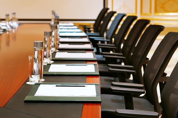 conference table ready for a meeting