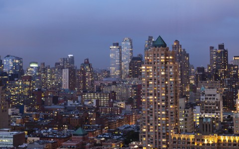 view of New York City at night