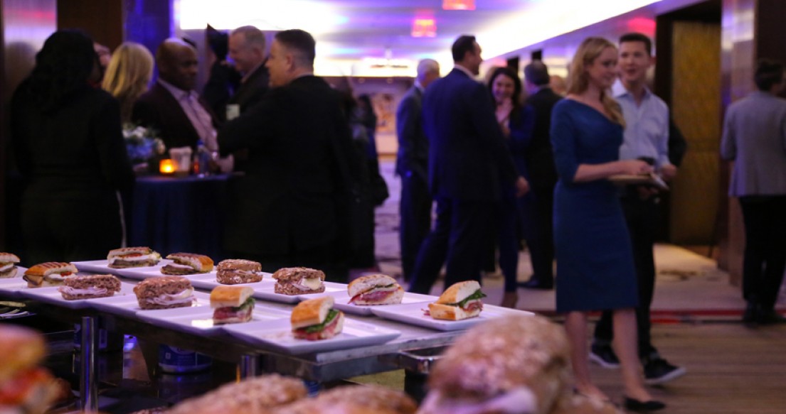 meeting space with appetizers
