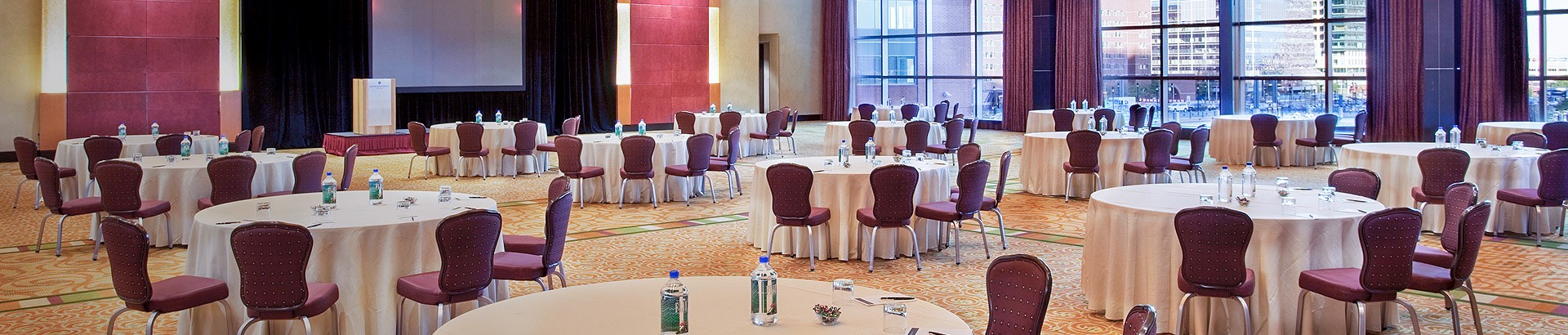 large meeting space with many tables