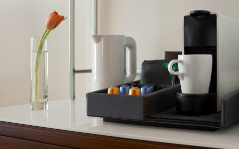 close up of coffee maker on table