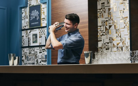 bartender shaking a drink