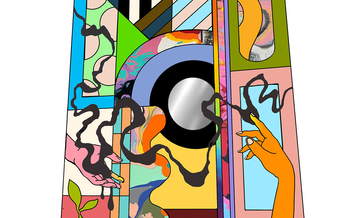neon colors in an abstract pattern