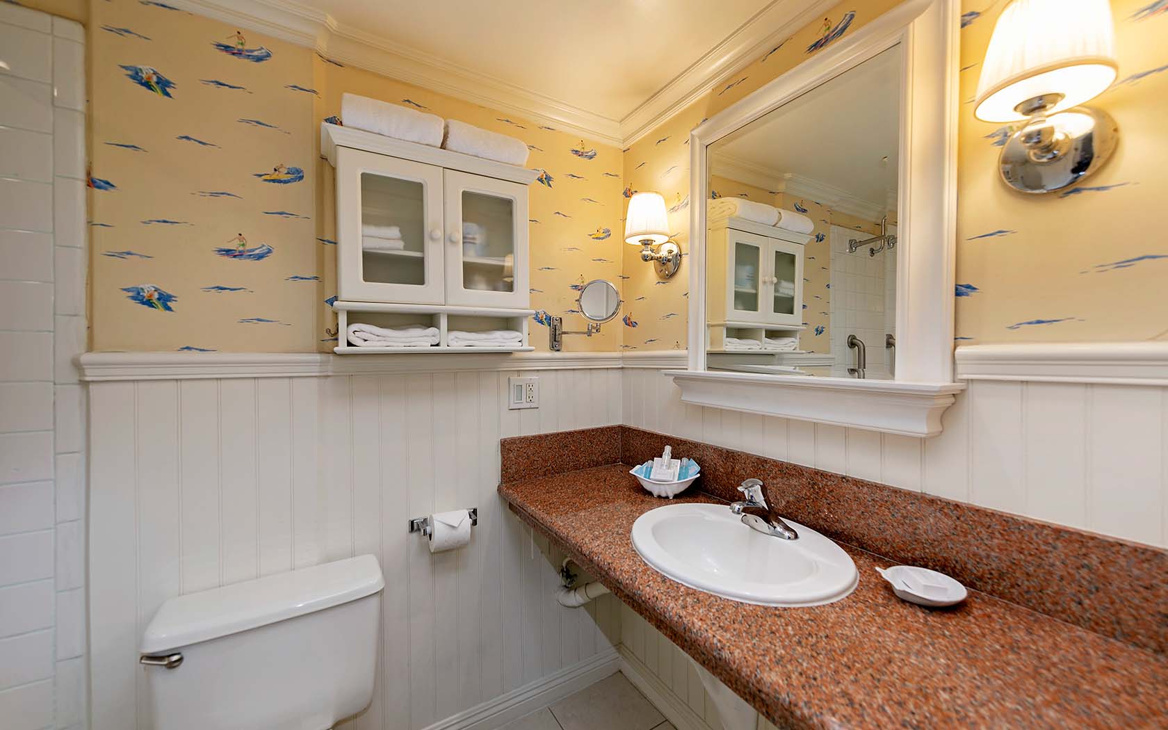bathroom of property with old world traditional furniture