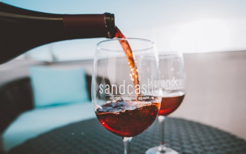 pouring red wine