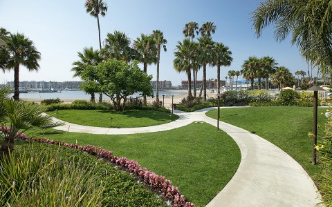 cement pathway with a view of the water
