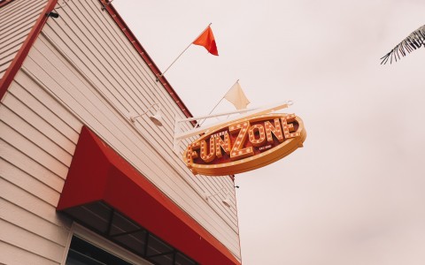 Funzone logo on the top of the building of property 