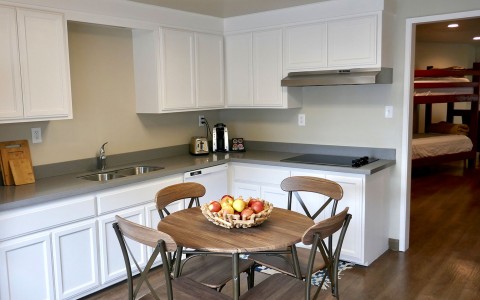 Kitchen with a dining table