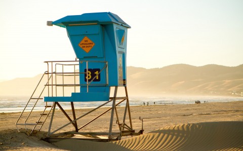 Lifeguard station on beach