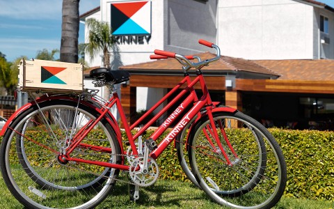 bikes on a rack with kinney logo