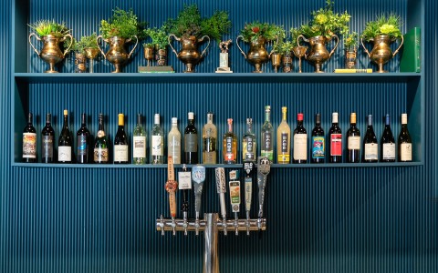liquor shelf on the bar