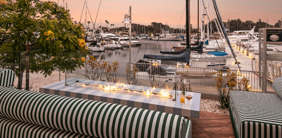 Firepit view by the marina