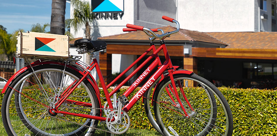 red bicycles with kinney logo