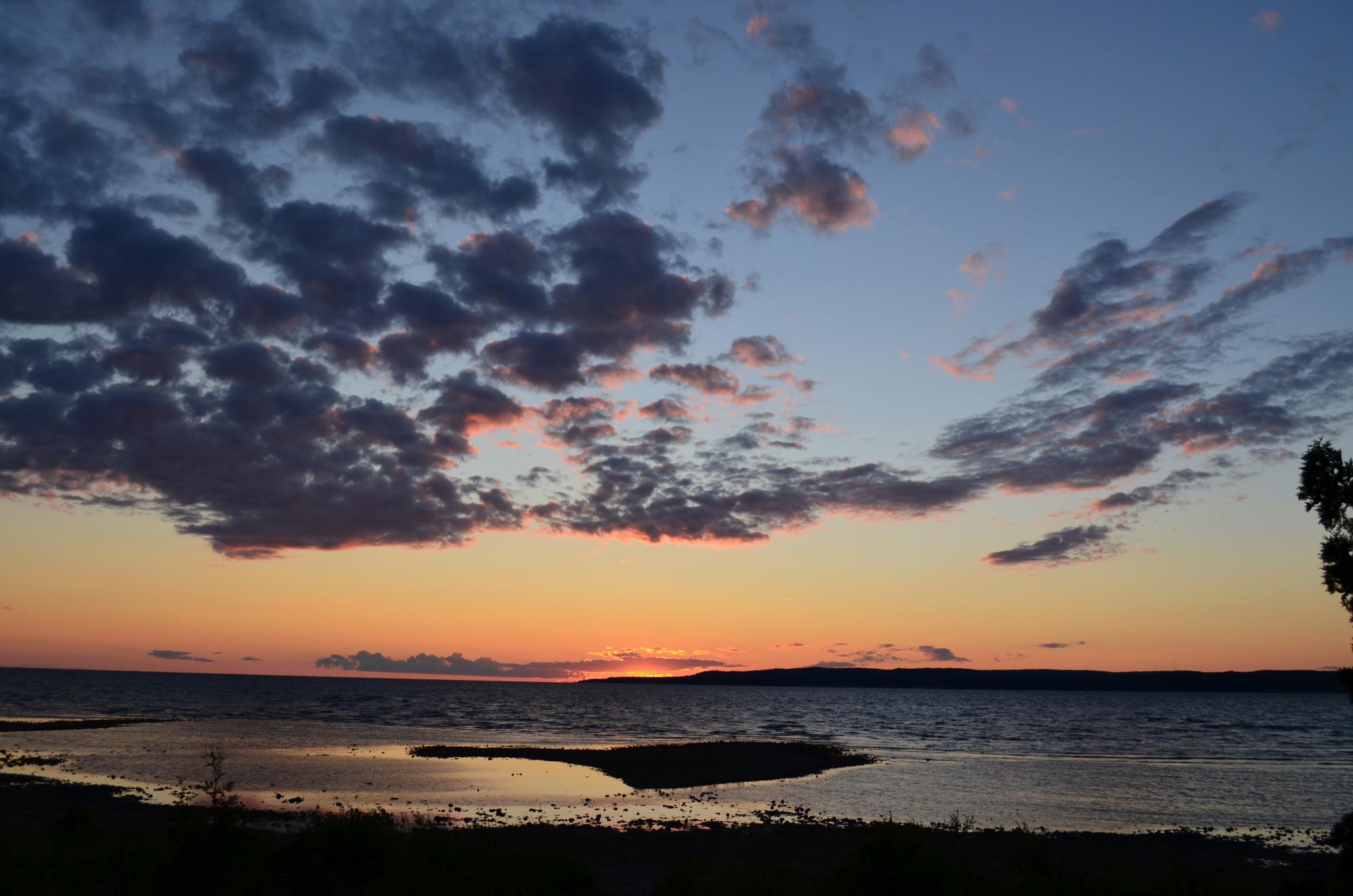 sunset over the lake
