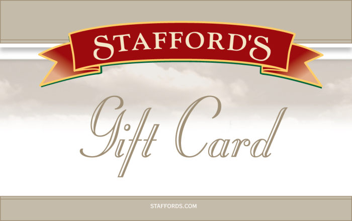 Stafford's Hospitality Gift Card 0