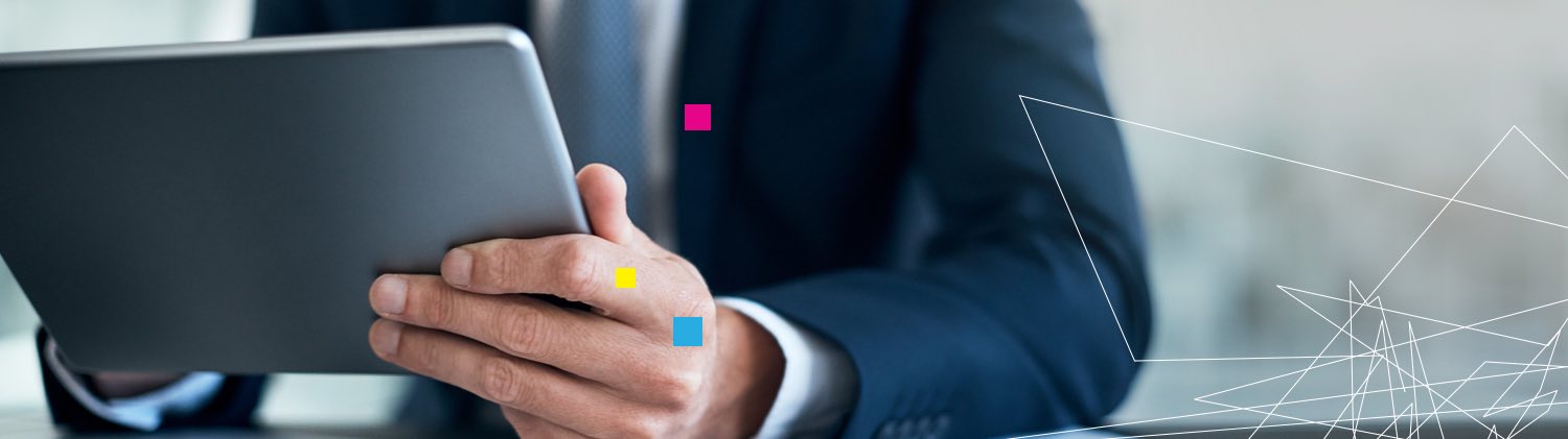 business man handing a tablet