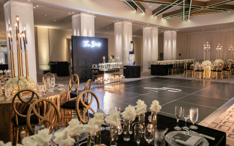dance floor and reception setup