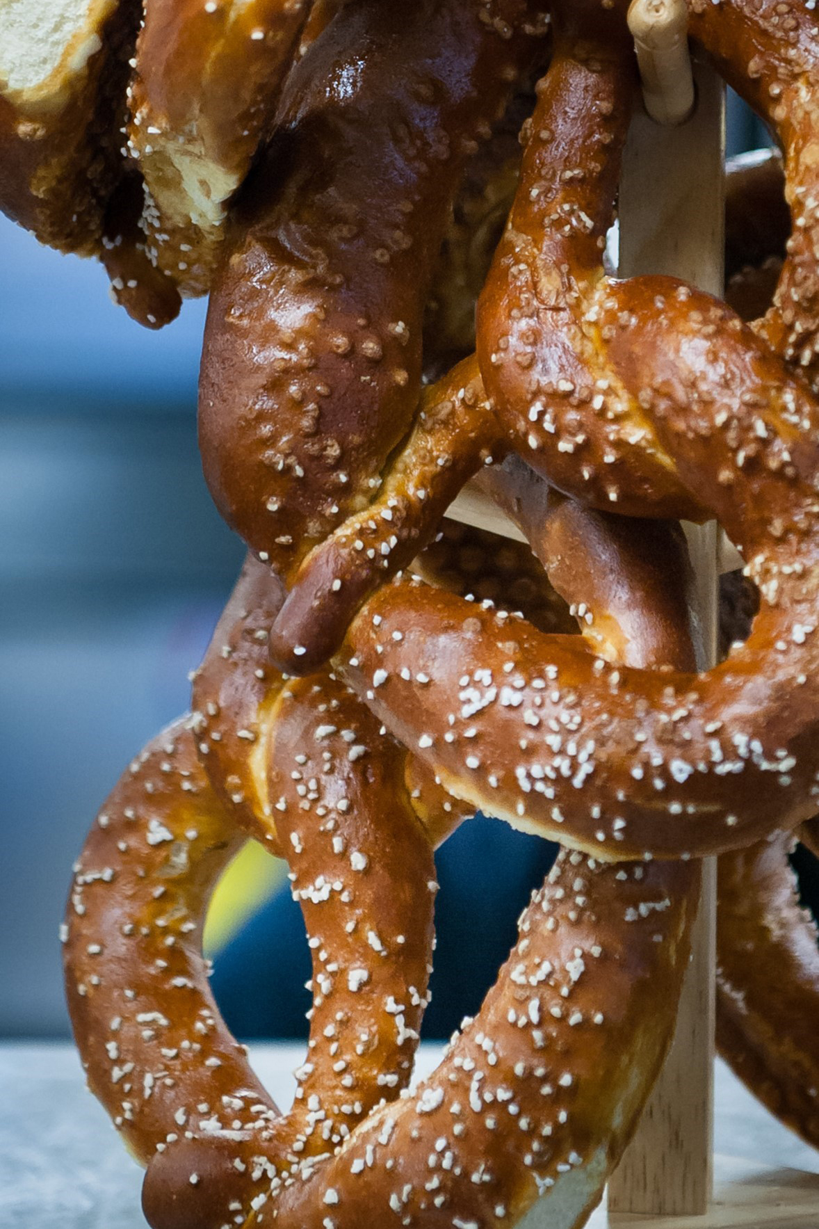 up close shot of pretzels 