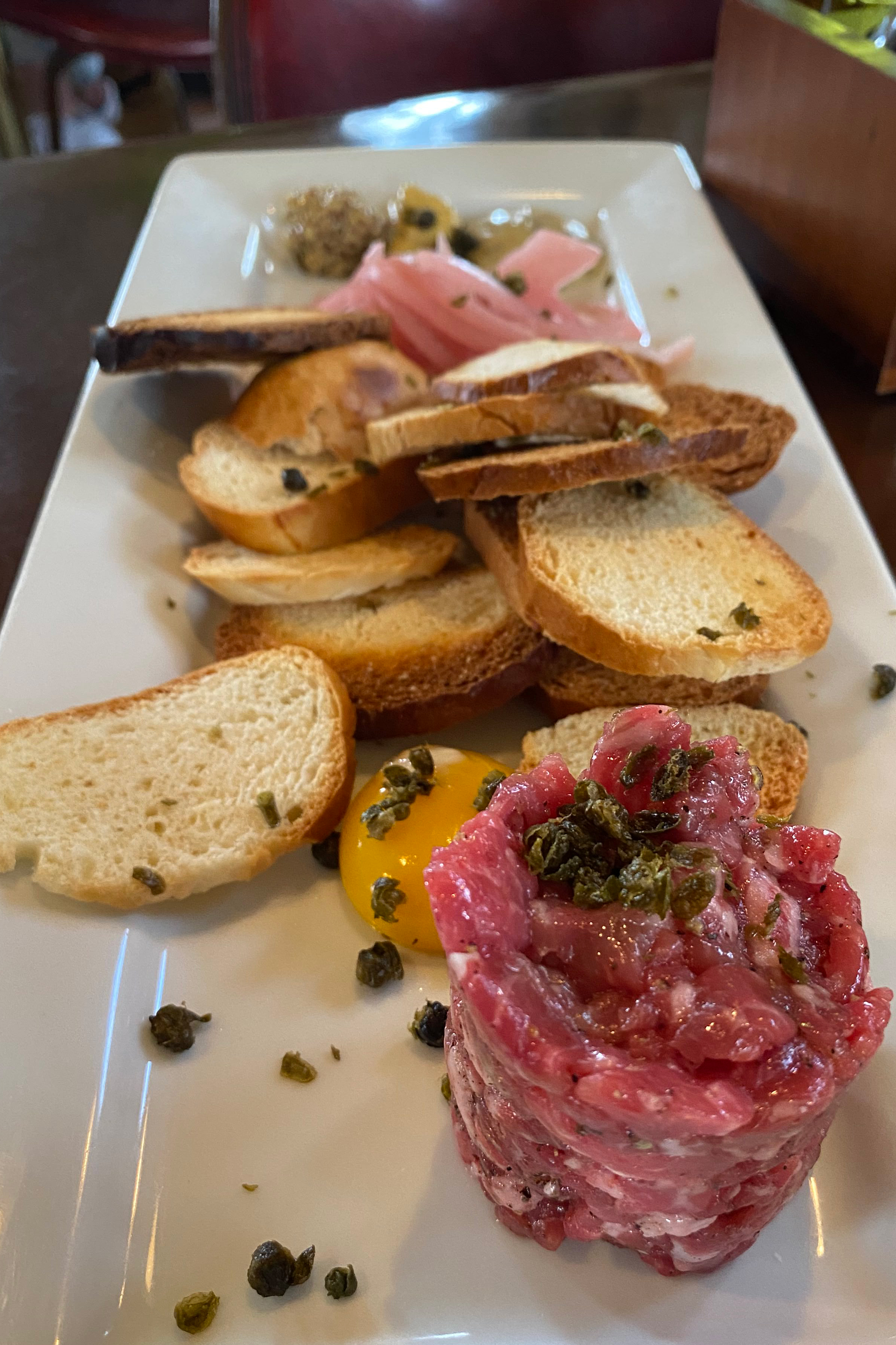 meat and bread appetizer 