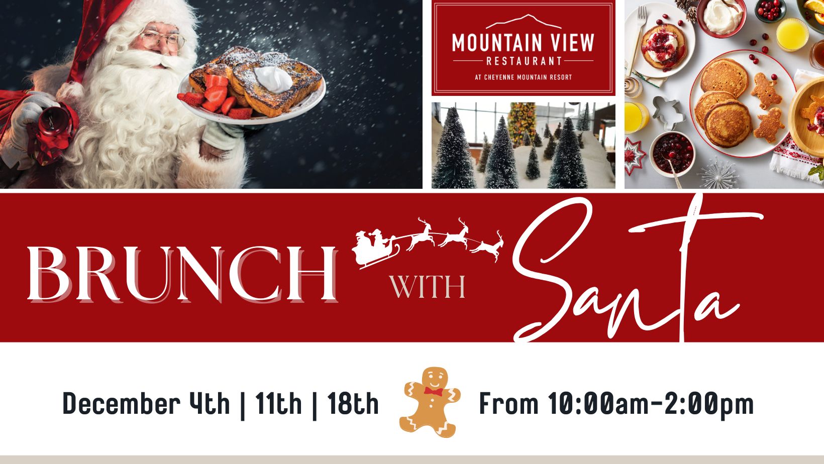 brunch with Santa at Mountain View Restaurant at Cheyenne Mountain Resort in Colorado Springs