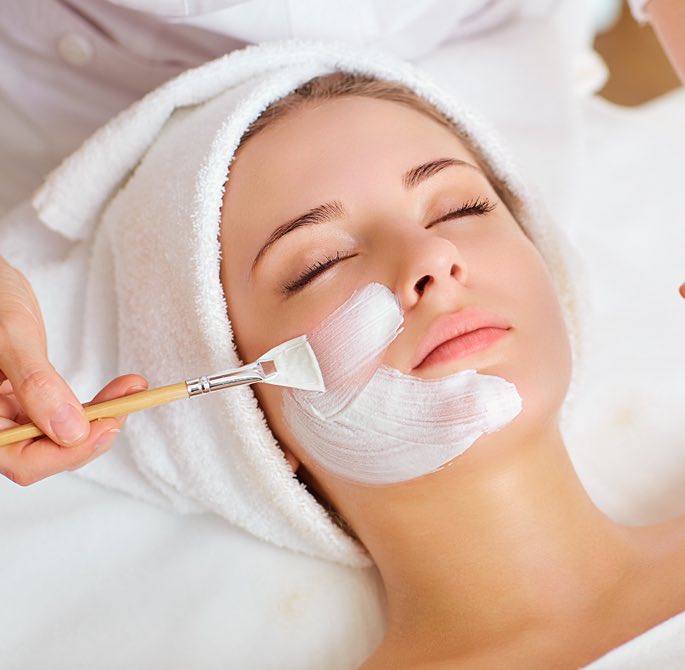 woman getting a facial