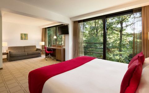 Hotel Room Bed Forest View Vue Foret Bosuitzicht Dolce la Hulpe Brussels
