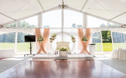 stage of outdoor wedding pavilion 