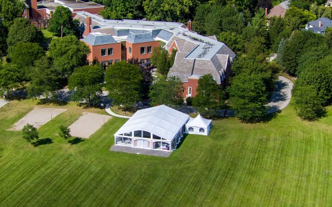 drone shot of wedding pavilion and ivey spencer