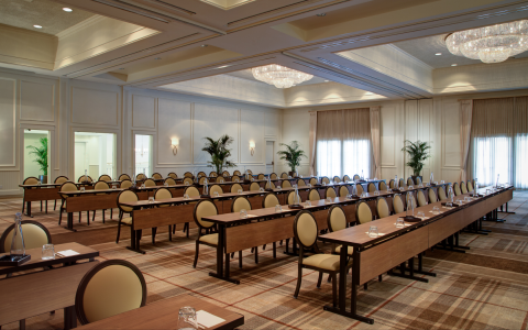 meeting space in the grand ballroom with theatre style seating