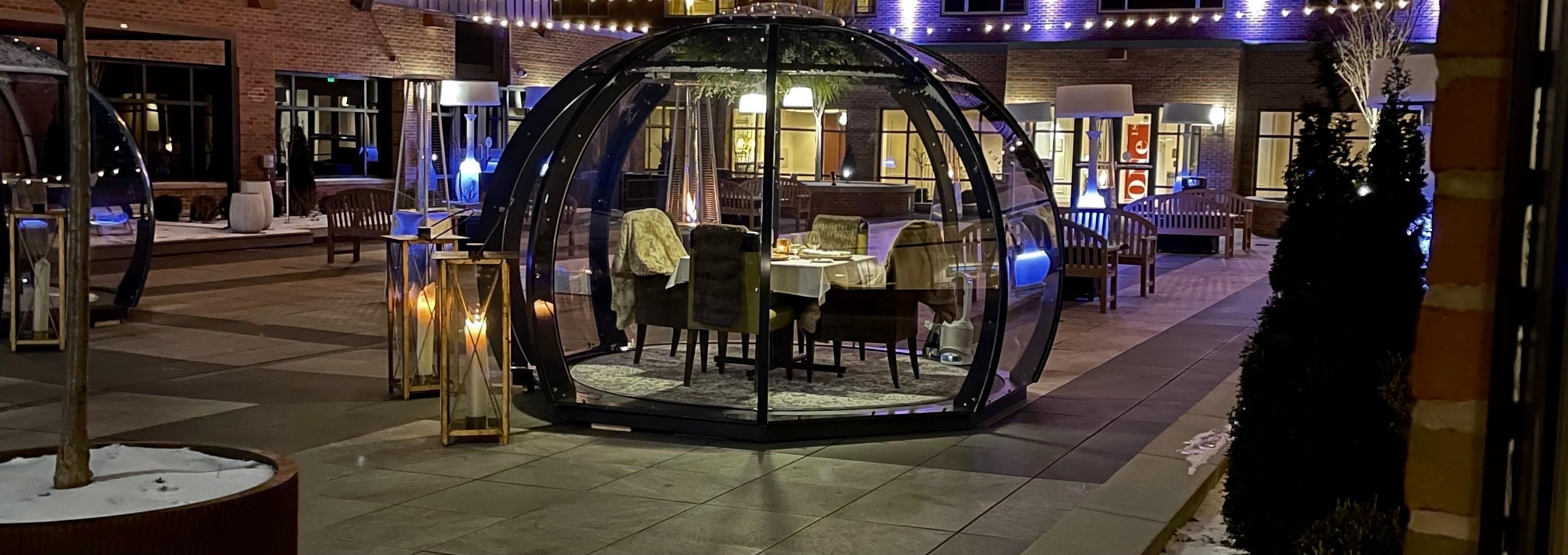 Dining in Midland MI Winter Pod Dining The H Hotel