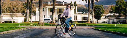 woman riding a bike