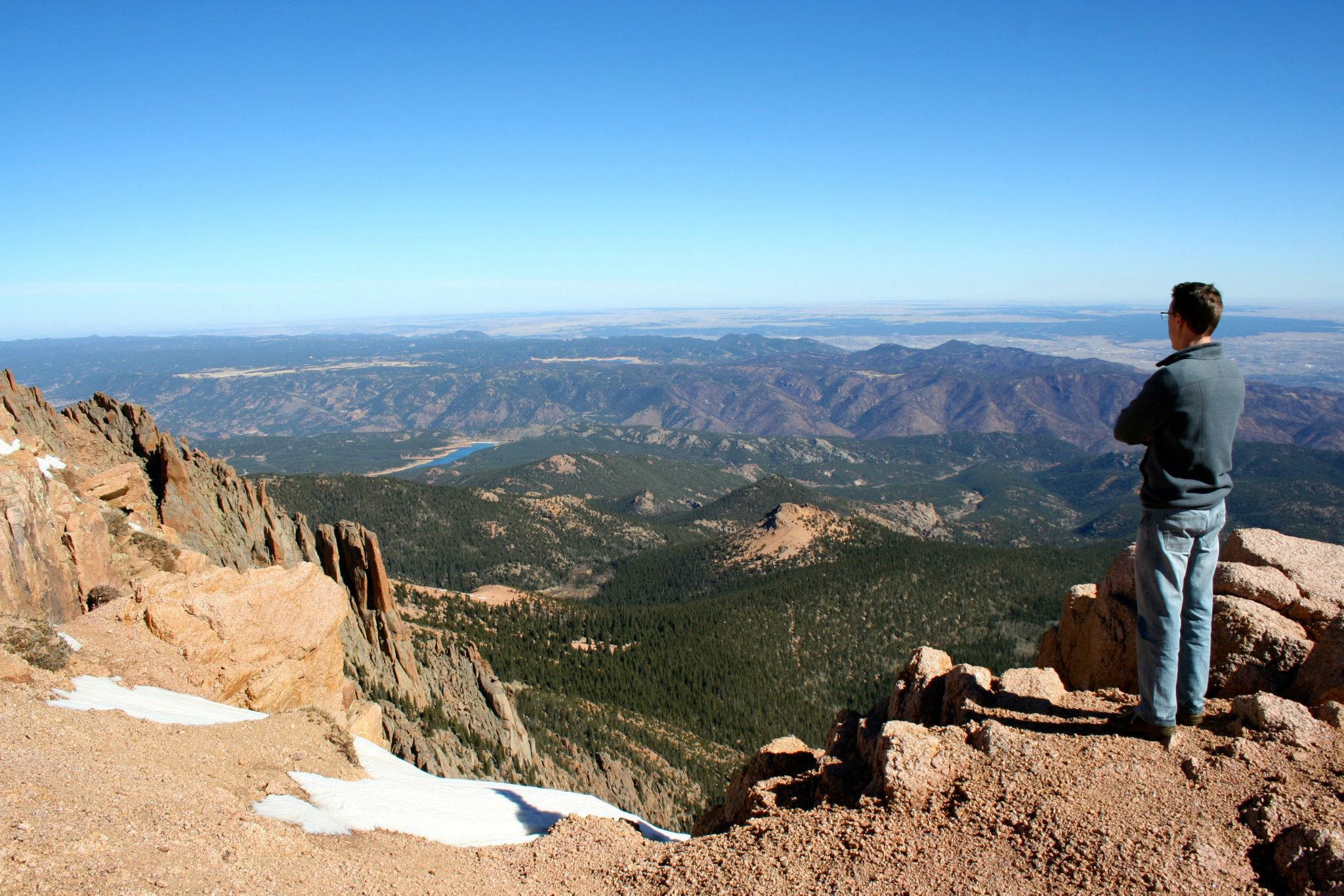 view from the summit of pikes peak