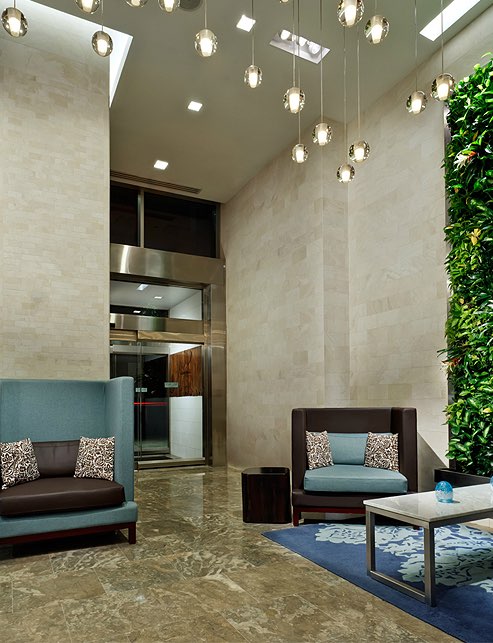 the lobby at the distrikt hotel