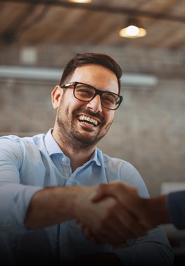 Man shaking hands with someone
