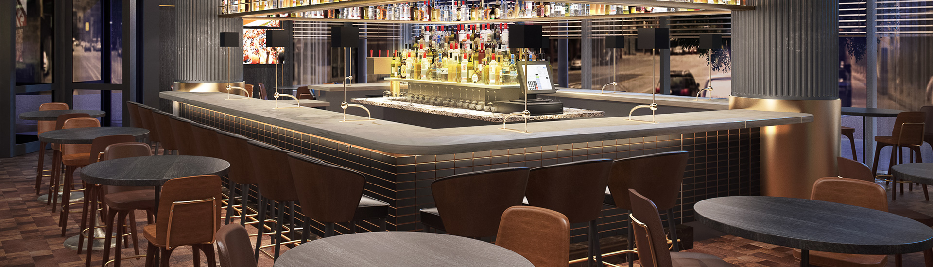 rendering of a bar area