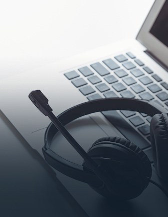head set on computer